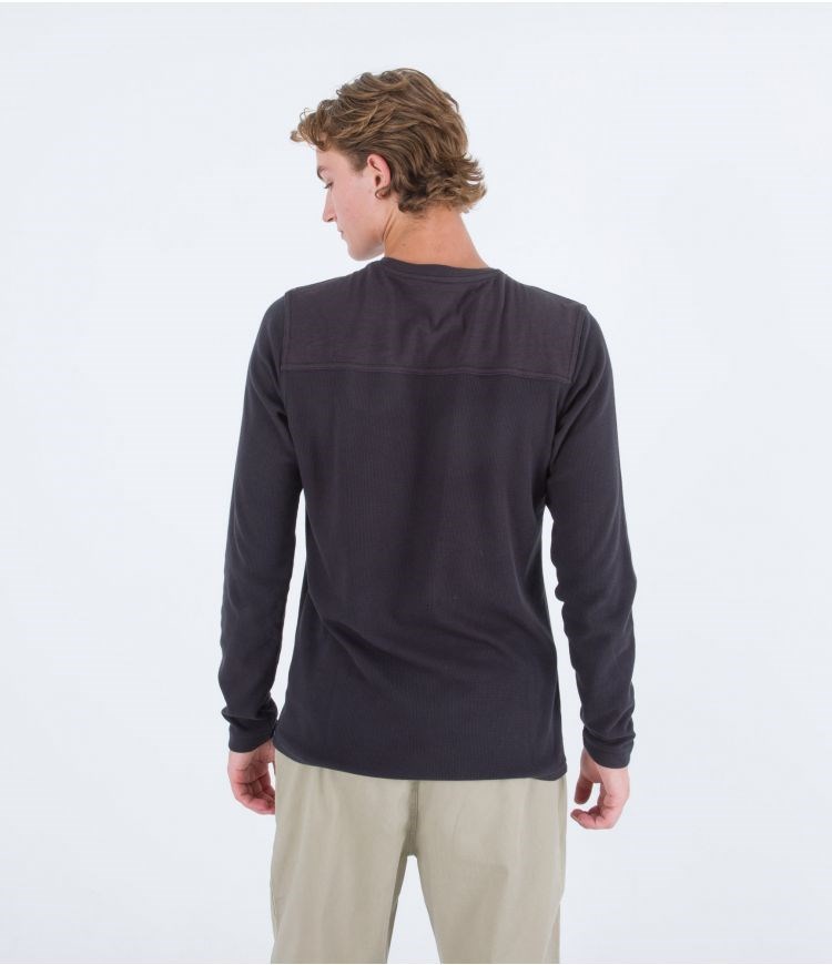 Hurley Sweatshirt Crew Neck Felton Thermal Crew Schwarz | 94QLARUWC