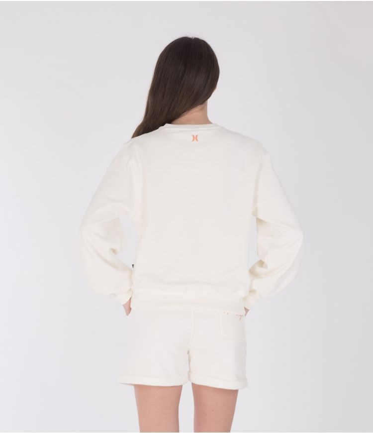Hurley Sweatshirt Crew Neck Oceancare O&o Script Marshmallow | 56DQSJAYC
