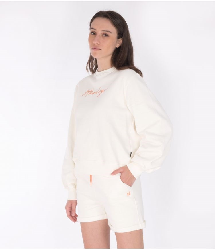 Hurley Sweatshirt Crew Neck Oceancare O&o Script Marshmallow | 56DQSJAYC