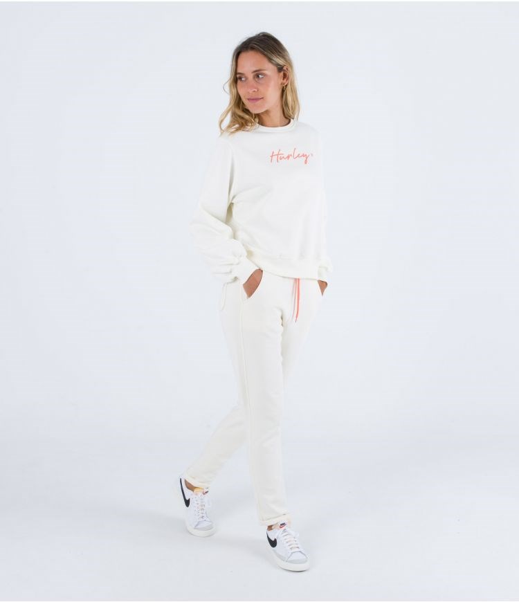Hurley Sweatshirt Crew Neck Oceancare O&o Script Marshmallow | 56DQSJAYC