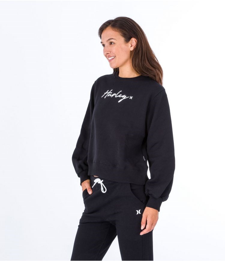 Hurley Sweatshirt Crew Neck Oceancare O&o Script Schwarz | 94YPBAUFD