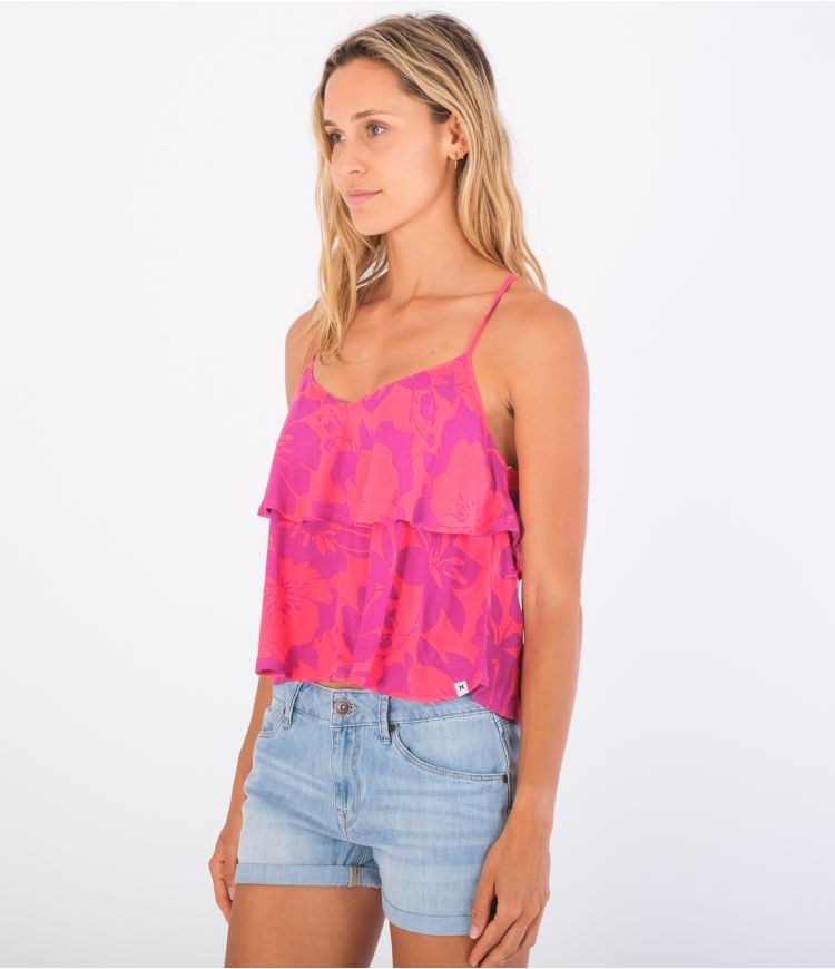 Hurley T-shirt Kurzes Sleeve Ali Layered Hawaiian Garden | 32JVYLRNB