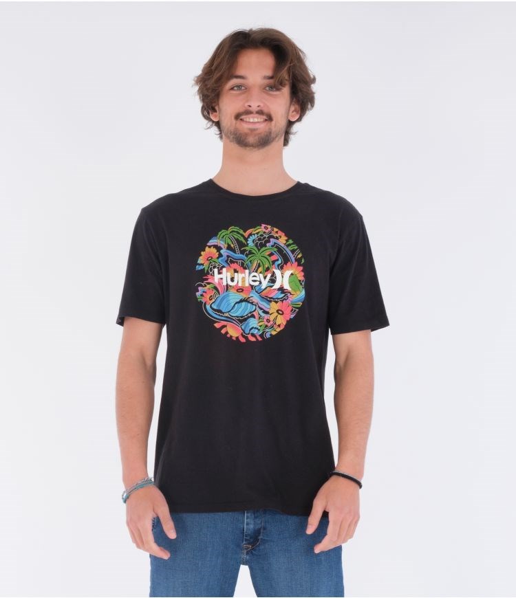 Hurley T-shirt Kurzes Sleeve Evd Wash Paradise Trip Schwarz | 03EDGNUHW