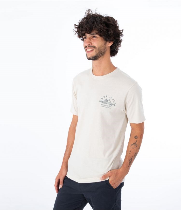 Hurley T-shirt Kurzes Sleeve Everyday Baracuda Bar Bone | 95DEVWKQA