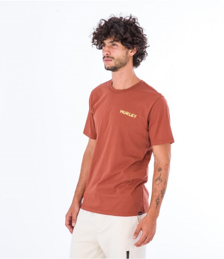 Hurley T-shirt Kurzes Sleeve Everyday Explore Reflector Zion Rust | 62RMUXBQD