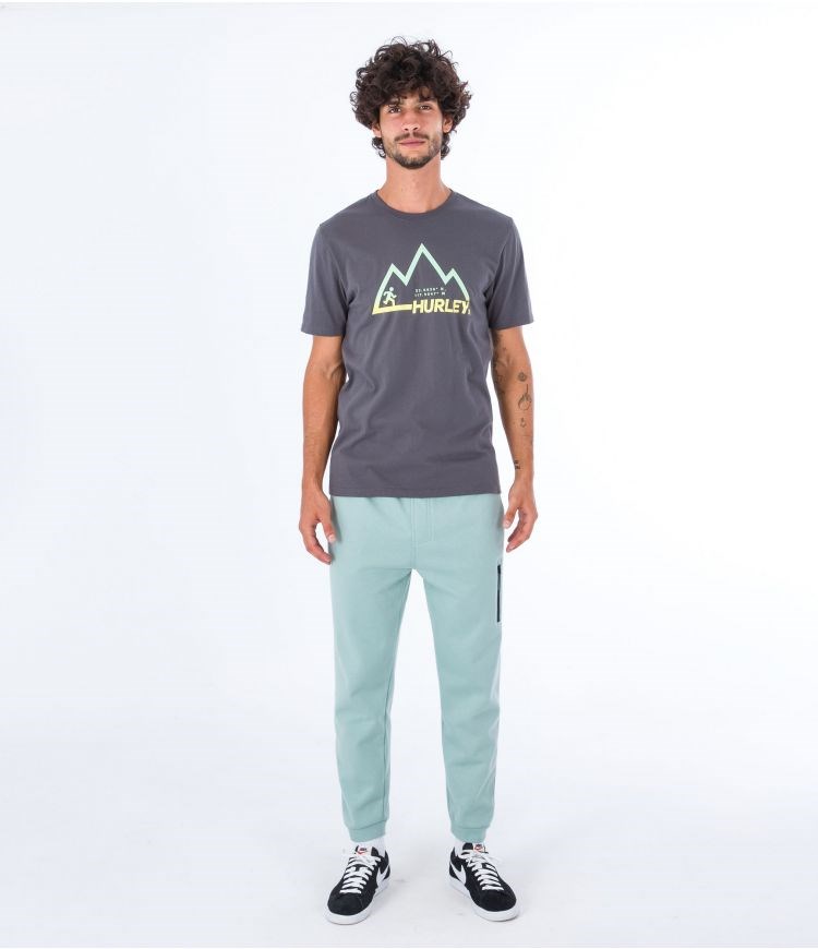 Hurley T-shirt Kurzes Sleeve Everyday Explore Mountain Man Grau | 83YTXUGRP