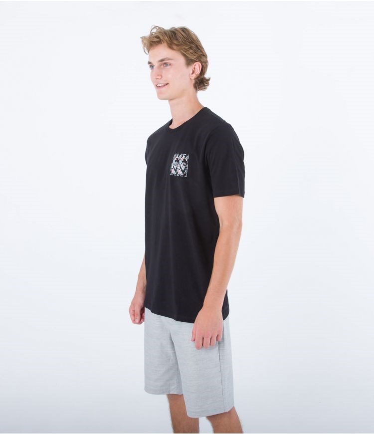 Hurley T-shirt Kurzes Sleeve Everyday Four Corners Schwarz | 67WTQFSMO