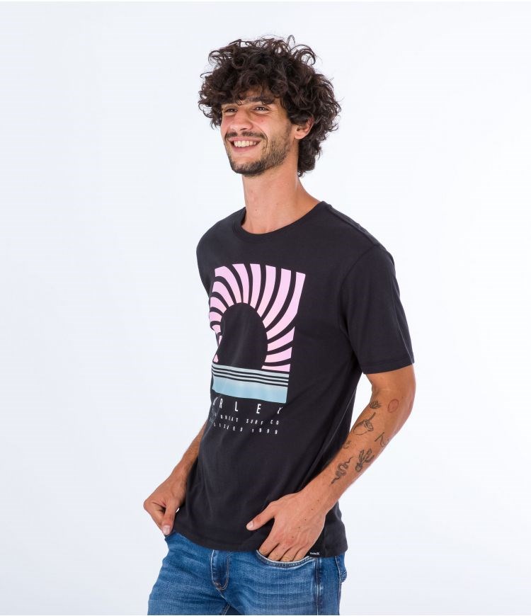 Hurley T-shirt Kurzes Sleeve Everyday Horizon Schwarz | 79YRHFZET