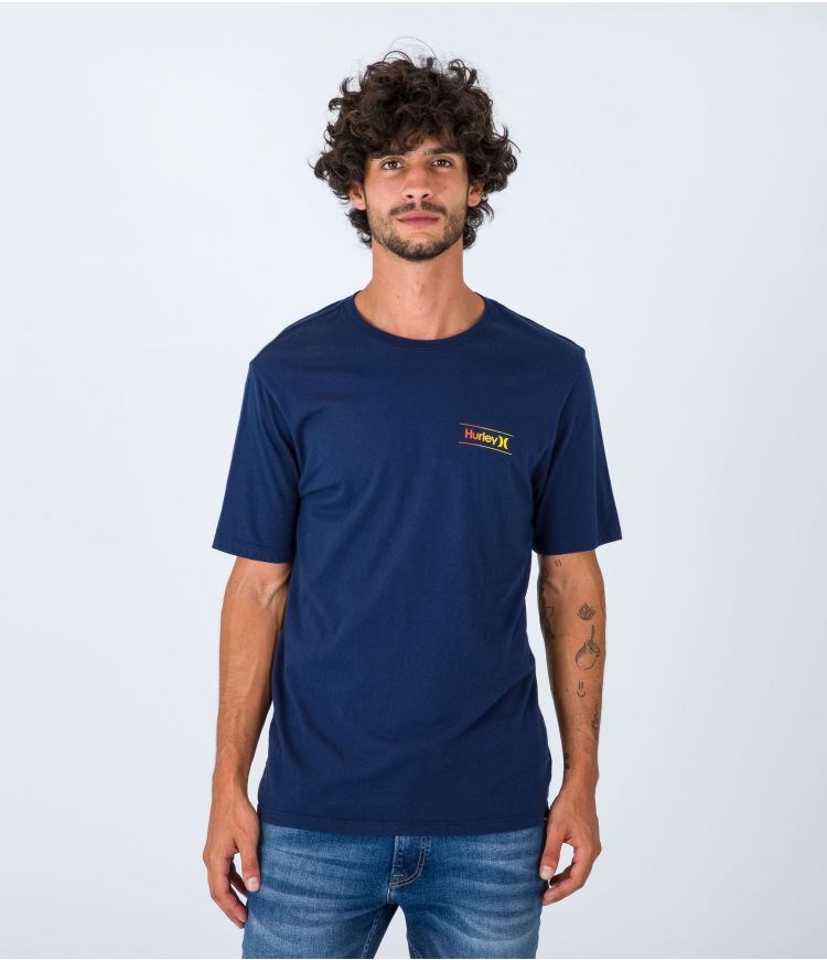 Hurley T-shirt Kurzes Sleeve Everyday O&o Slashed Blau | 13AZYFWEO