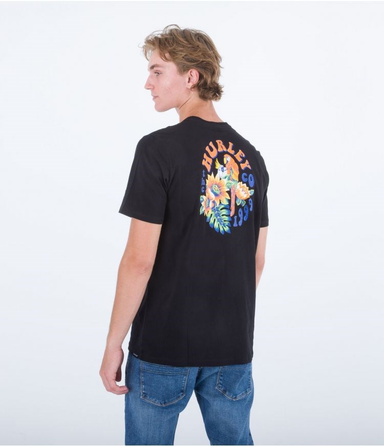 Hurley T-shirt Kurzes Sleeve Everyday Parrot Party Schwarz | 45VJUECLD