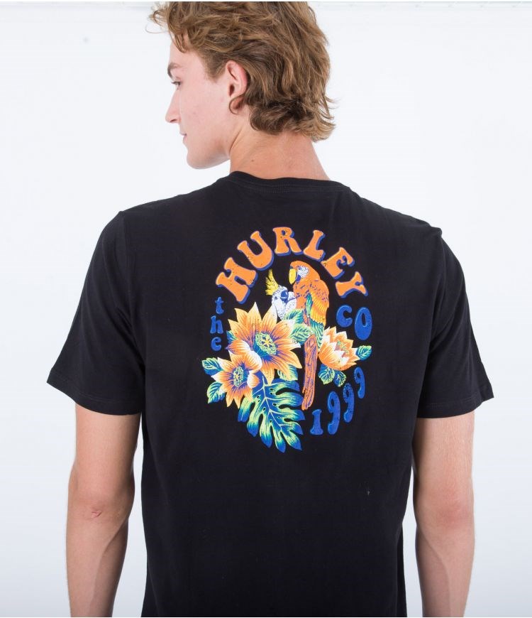 Hurley T-shirt Kurzes Sleeve Everyday Parrot Party Schwarz | 45VJUECLD