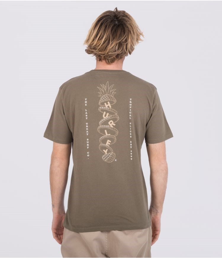 Hurley T-shirt Kurzes Sleeve Everyday Washed Tropical Slices Olivgrün | 02UQXNEDF