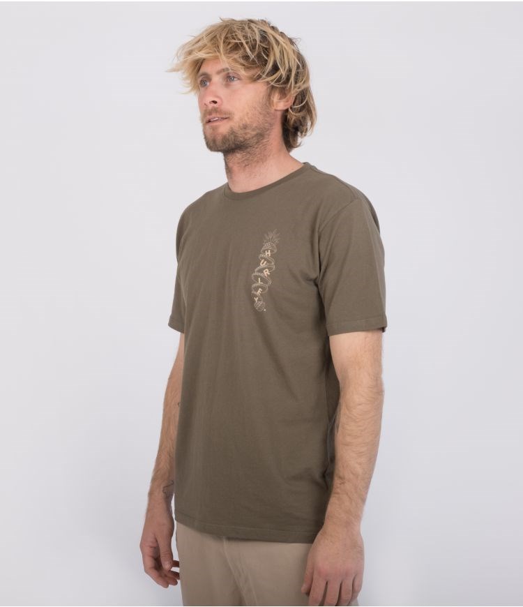Hurley T-shirt Kurzes Sleeve Everyday Washed Tropical Slices Olivgrün | 02UQXNEDF