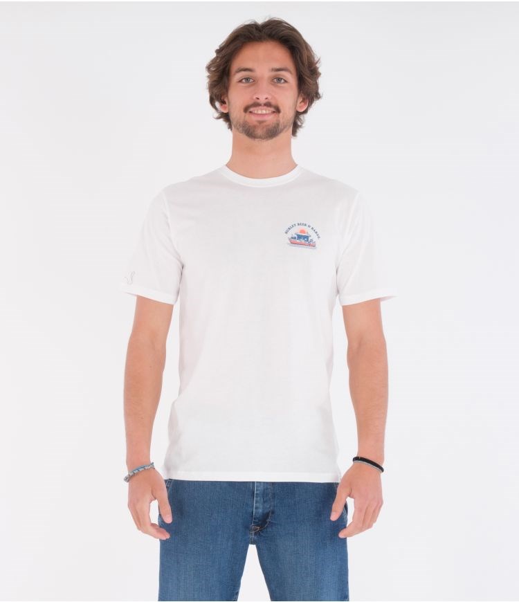 Hurley T-shirt Kurzes Sleeve Everyday Washed Beer And Barge Weiß | 16GFKZVBP
