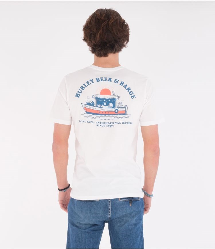 Hurley T-shirt Kurzes Sleeve Everyday Washed Beer And Barge Weiß | 16GFKZVBP
