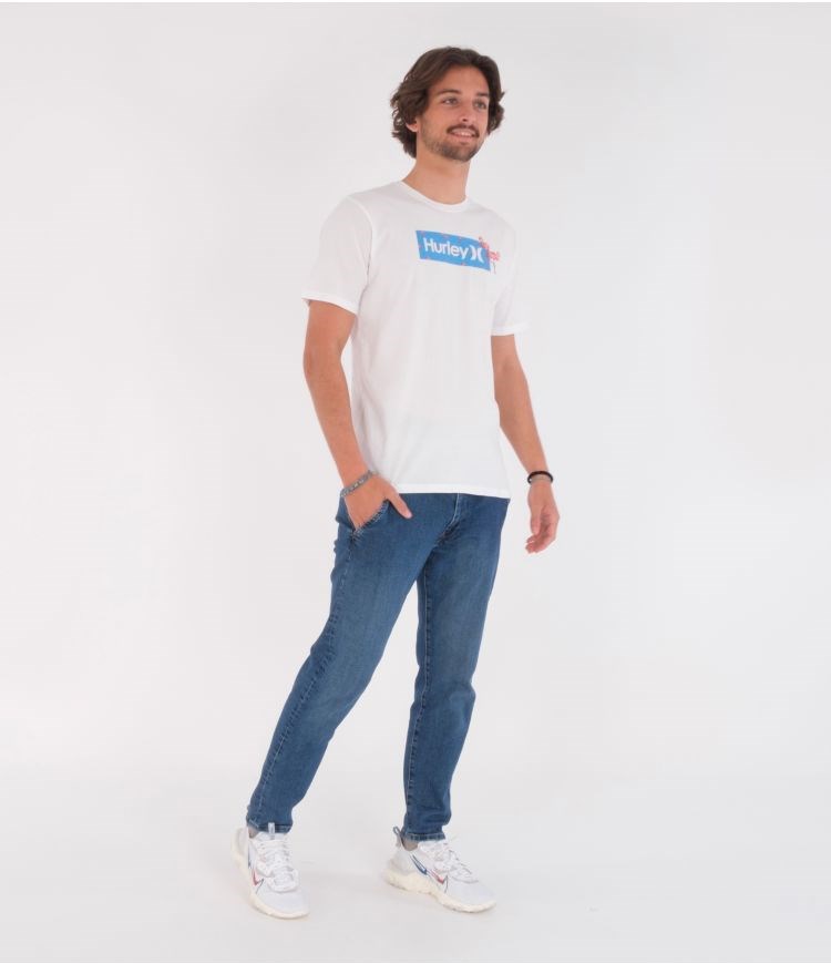 Hurley T-shirt Kurzes Sleeve Everyday Washed Disty Box Weiß | 36FQKJBYV