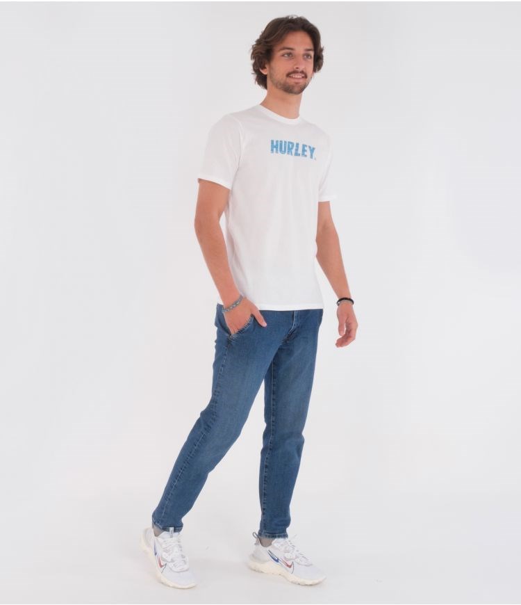 Hurley T-shirt Kurzes Sleeve Everyday Washed Fastlane Weiß | 49KHTXGCJ