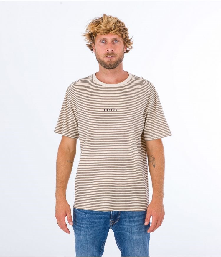 Hurley T-shirt Kurzes Sleeve H2o Dri Tonal Stripe Taupe Haze | 93FBWHRLQ