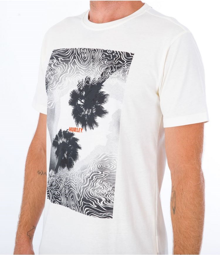 Hurley T-shirt Kurzes Sleeve Oceancare Photoprint Marshmallow | 14OXMQCUZ