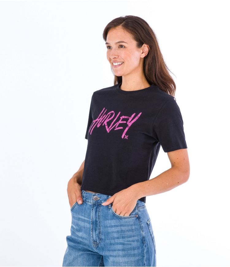 Hurley T-shirt Kurzes Sleeve Oceancare Washed Schwarz | 03PVGITUY