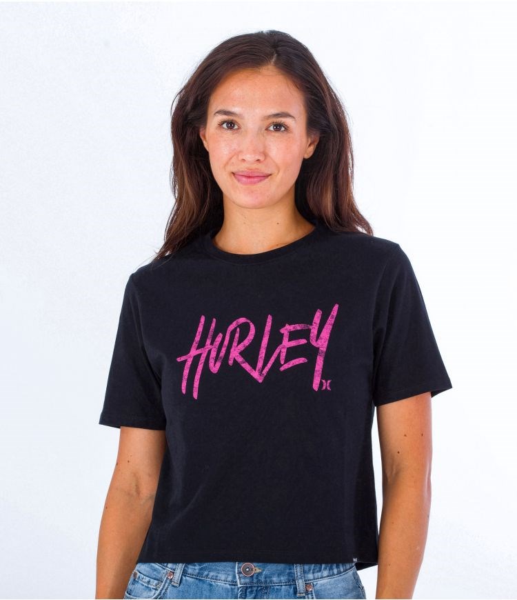Hurley T-shirt Kurzes Sleeve Oceancare Washed Schwarz | 03PVGITUY