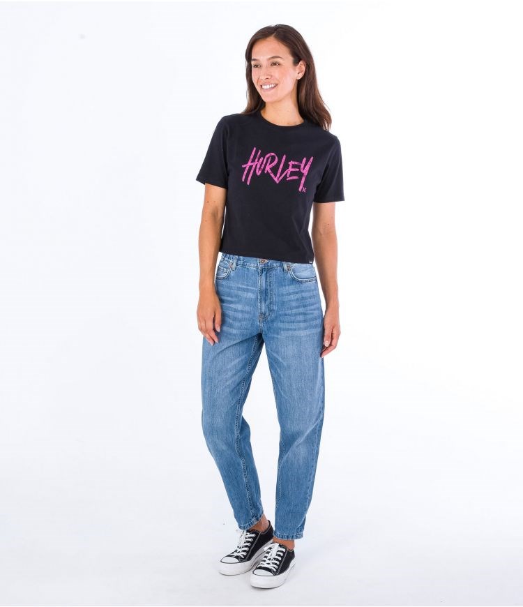 Hurley T-shirt Kurzes Sleeve Oceancare Washed Schwarz | 03PVGITUY