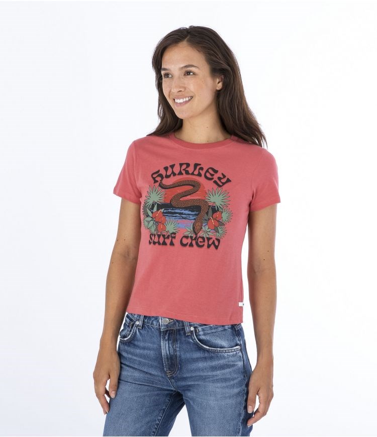 Hurley T-shirt Kurzes Sleeve Slither Perfect Rot | 94HWYQOXZ