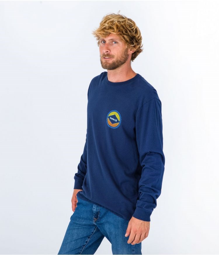 Hurley T-shirt Long Sleeve Everyday Circular Night Force | 58XPSQVON
