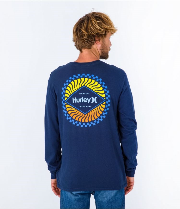 Hurley T-shirt Long Sleeve Everyday Circular Night Force | 58XPSQVON