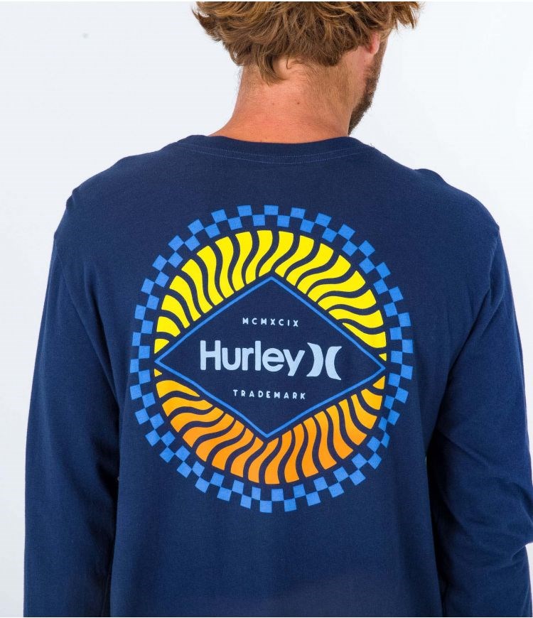 Hurley T-shirt Long Sleeve Everyday Circular Night Force | 58XPSQVON