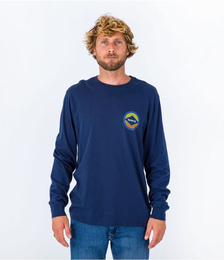 Hurley T-shirt Long Sleeve Everyday Circular Night Force | 58XPSQVON