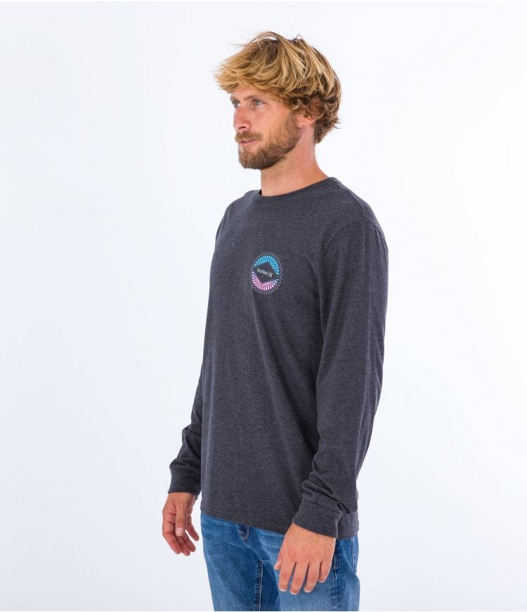 Hurley T-shirt Long Sleeve Everyday Circular Schwarz | 93IMQZJXK