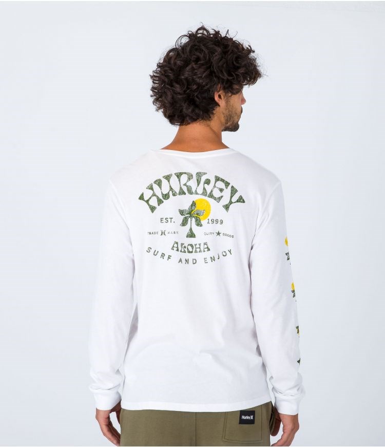 Hurley T-shirt Long Sleeve Everyday Country Weiß | 47EPZMKIV