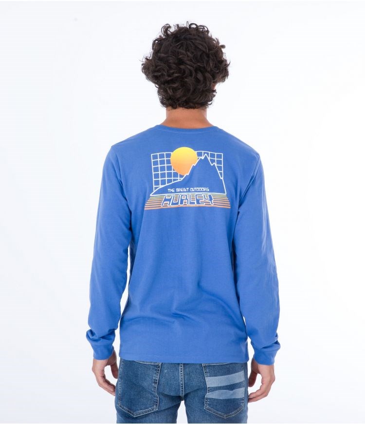 Hurley T-shirt Long Sleeve Everyday Explore The Great Outdoors Tiefes | 06NRVTGEM
