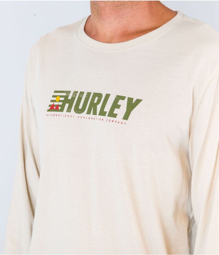 Hurley T-shirt Long Sleeve Everyday Explore Expolation Bone | 28PSNMOID