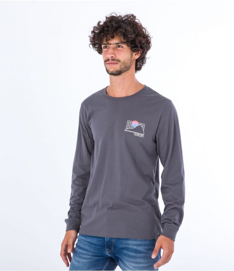 Hurley T-shirt Long Sleeve Everyday Explore The Great Outdoors Grau | 31EUKPQNB