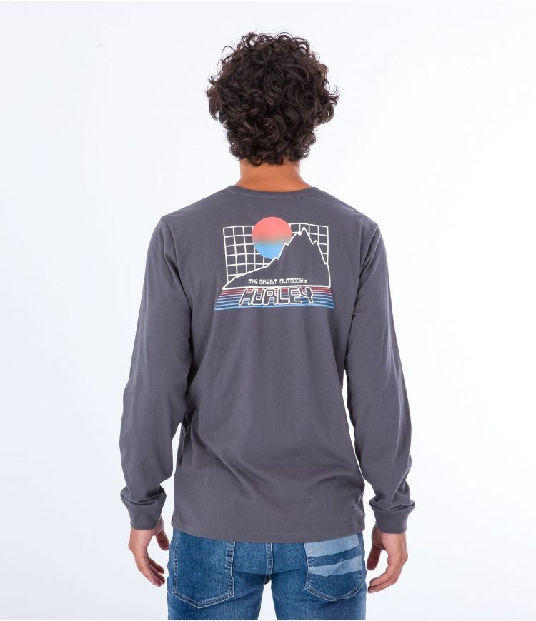 Hurley T-shirt Long Sleeve Everyday Explore The Great Outdoors Grau | 31EUKPQNB