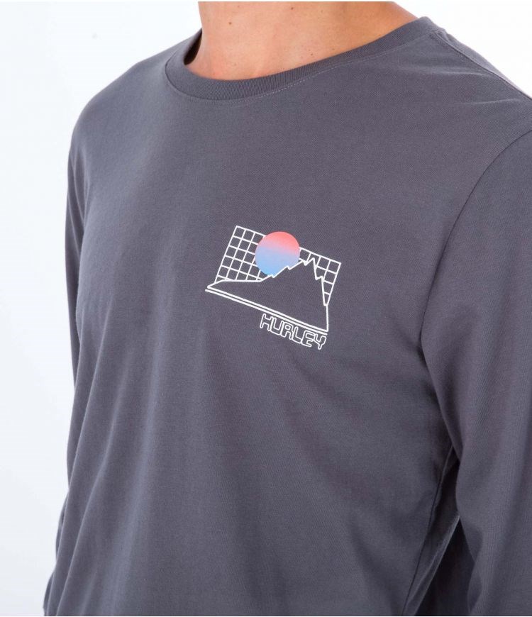 Hurley T-shirt Long Sleeve Everyday Explore The Great Outdoors Grau | 31EUKPQNB