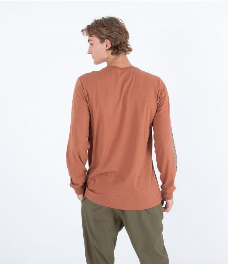 Hurley T-shirt Long Sleeve Everyday Range Zion Rust | 65IEZWSTH
