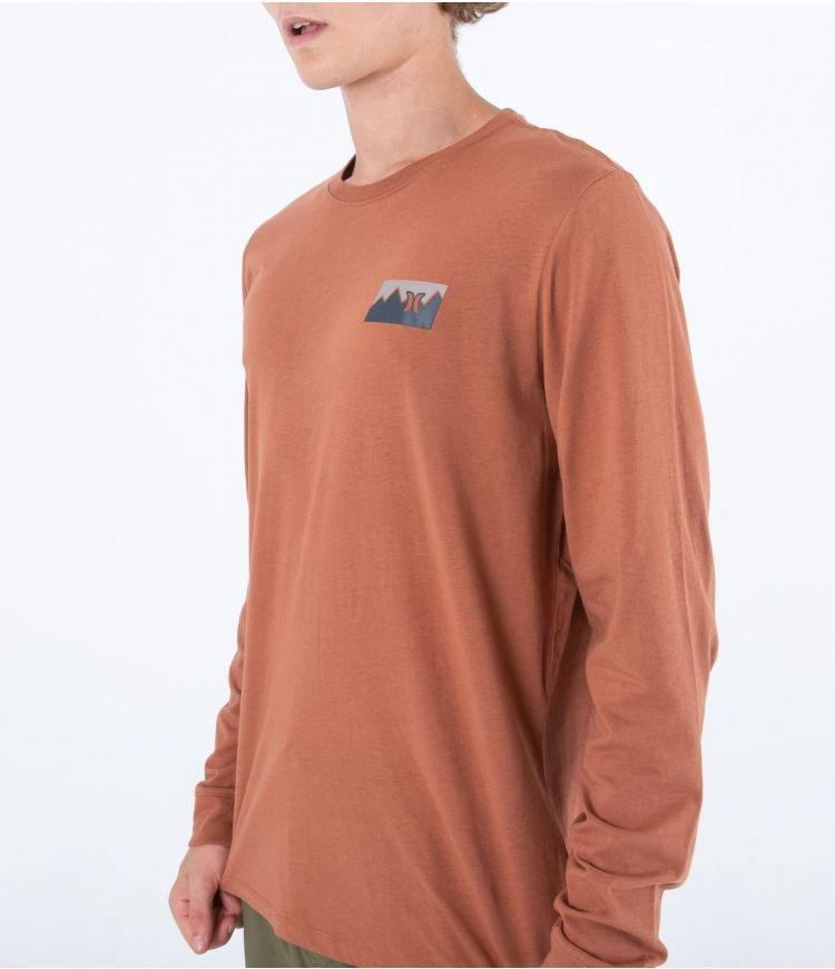 Hurley T-shirt Long Sleeve Everyday Range Zion Rust | 65IEZWSTH