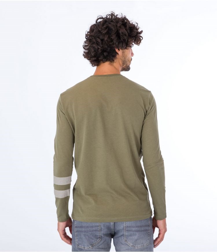 Hurley T-shirt Long Sleeve Oceancare Block Party Dunkelgrün | 02OGMZDCL