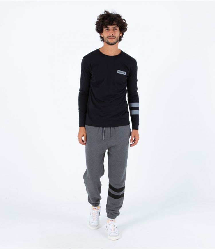 Hurley T-shirt Long Sleeve Oceancare Block Party Schwarz | 42RVUIMZY