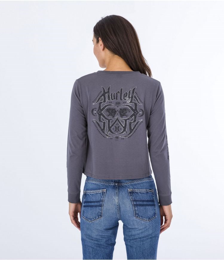 Hurley T-shirt Long Sleeve Oceancare Mona Caviar | 01FJPSMCO