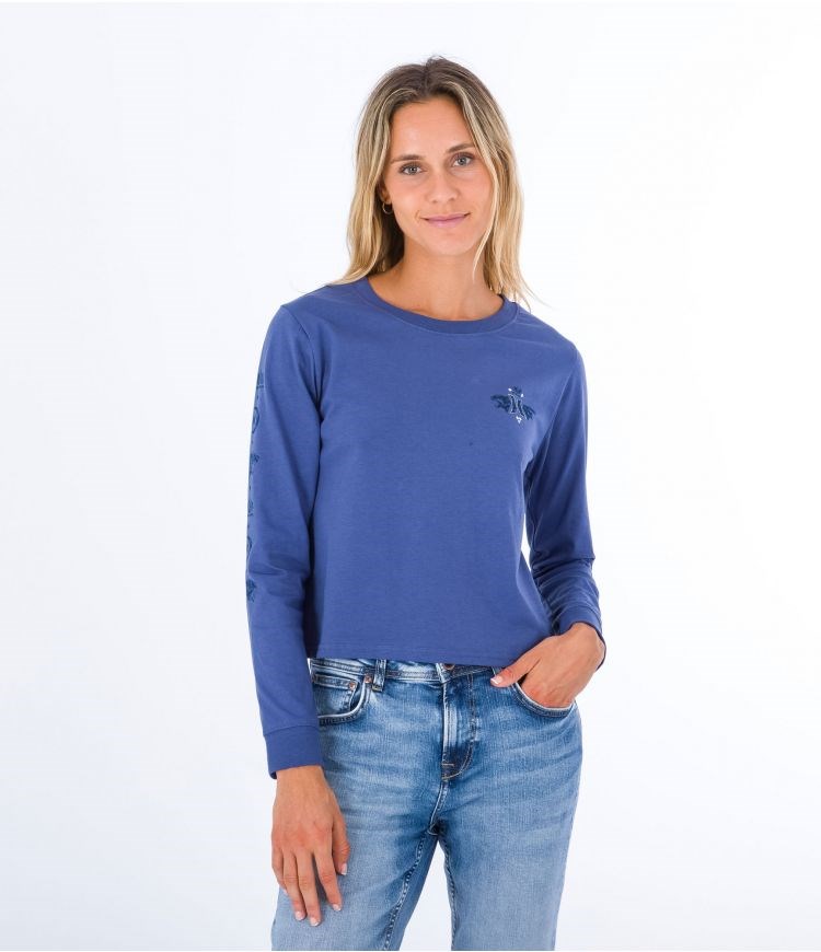 Hurley T-shirt Long Sleeve Oceancare Mona Indigo | 59QVLXZEM