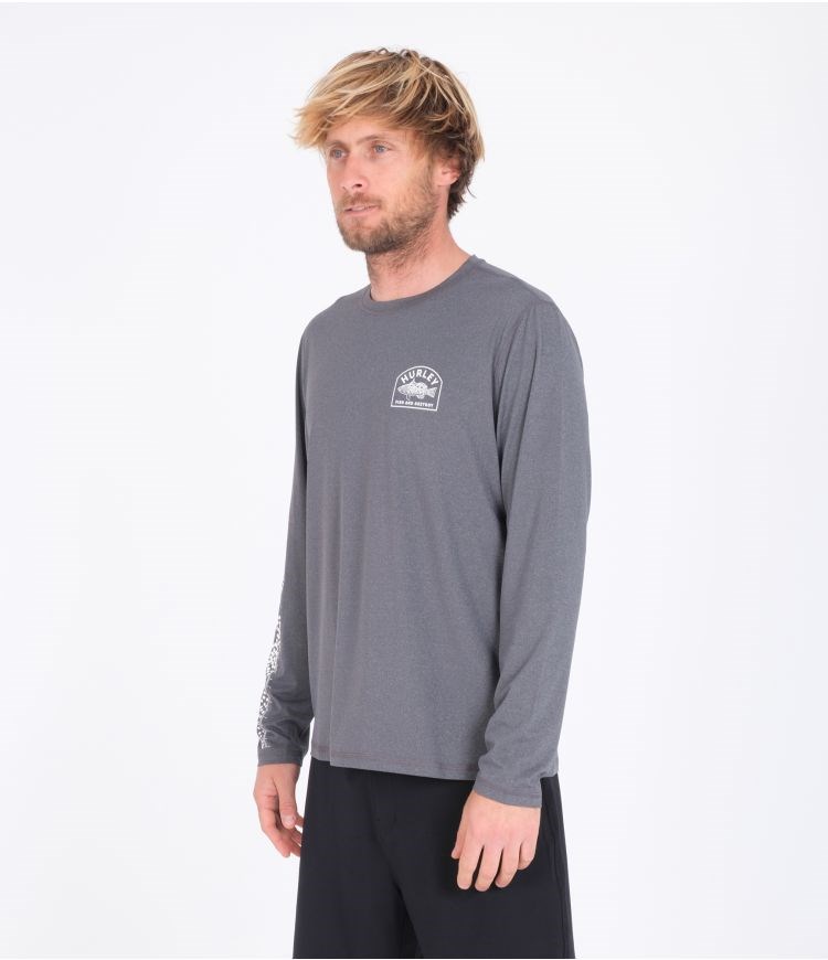 Hurley T-shirt Lycra Long Sleeve Bay Bass Hybrid Upf Schwarz | 05RPUQKDB