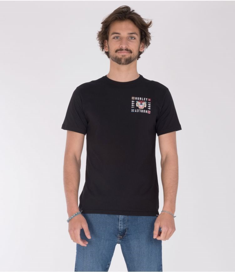 Hurley T-shirt Print Bengal Ss Schwarz | 64KUIEOYC