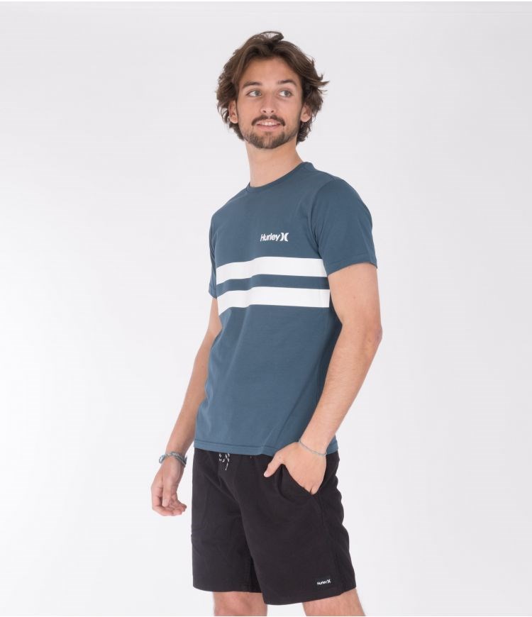Hurley T-shirt Print Oceancare Block Party Ss Nightshadow | 26IZXYUCT