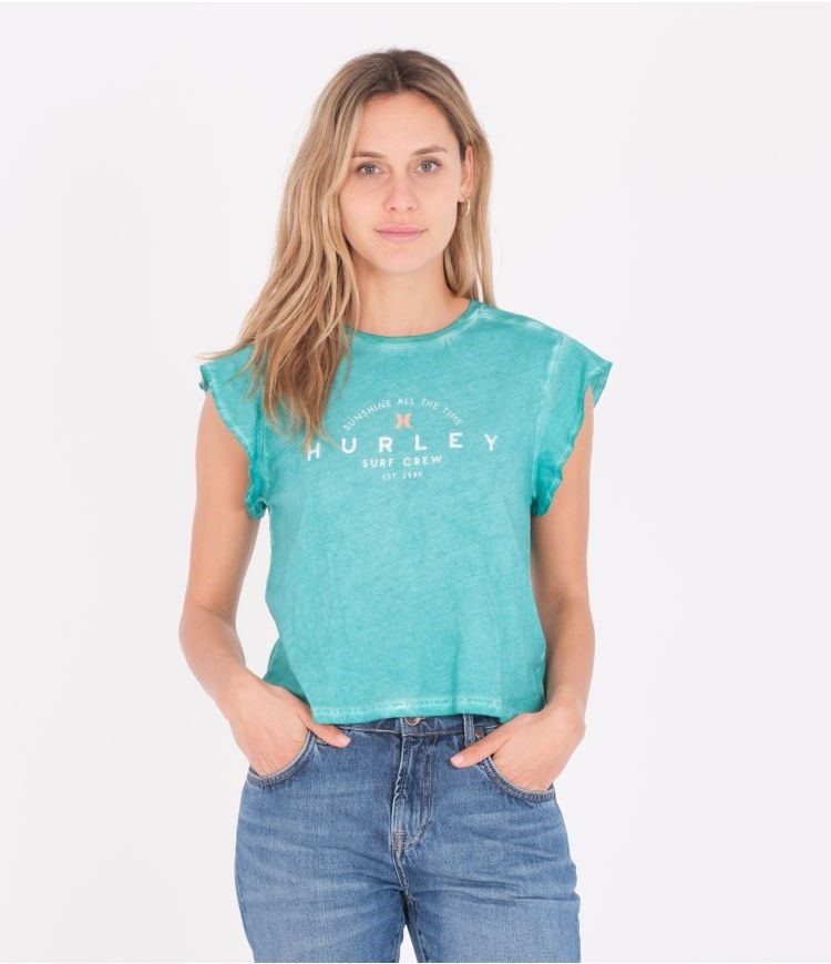 Hurley T-shirt With Frill Sleeves Flutter Columbia | 52OALEDRV