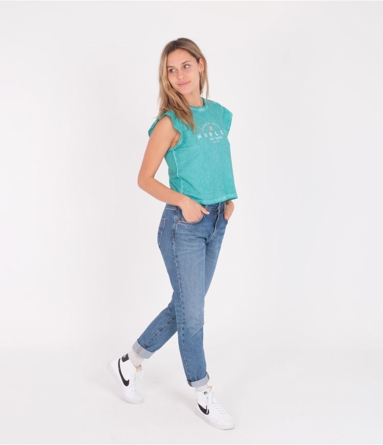 Hurley T-shirt With Frill Sleeves Flutter Columbia | 52OALEDRV