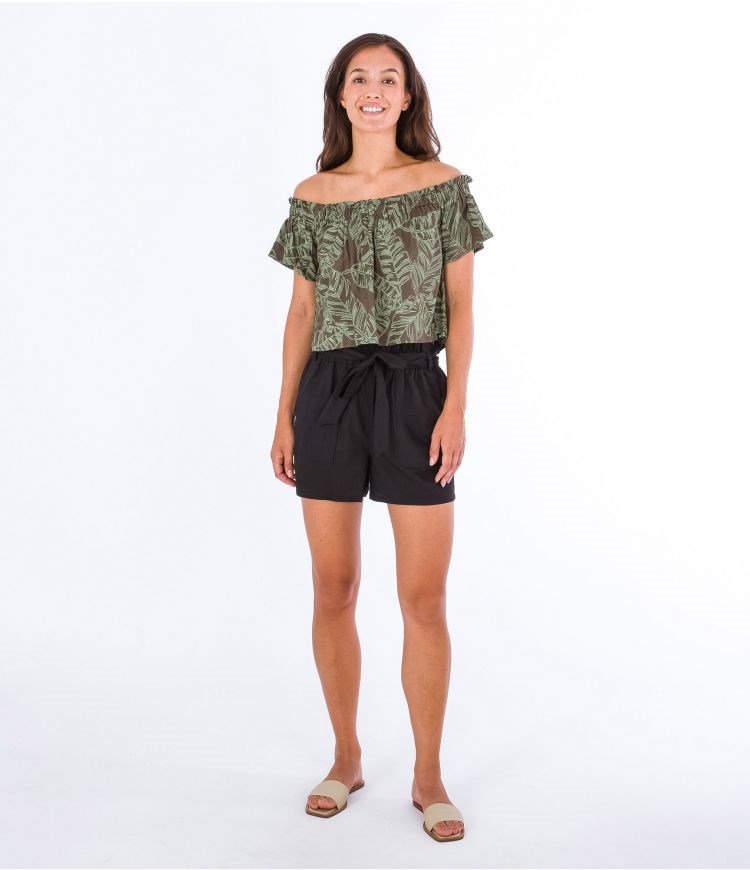 Hurley Top Fluid Off Shoulder Olivgrün | 53MSQGRHE